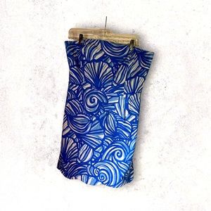 Vineyard Vines blue and white print dress with scalloped trim